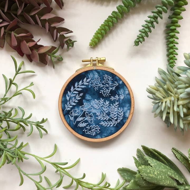MCreativeJ – Engroshandel Broderitilbehør – Cyanotype DIY Forage – Botanisk broderisæt til begyndere2