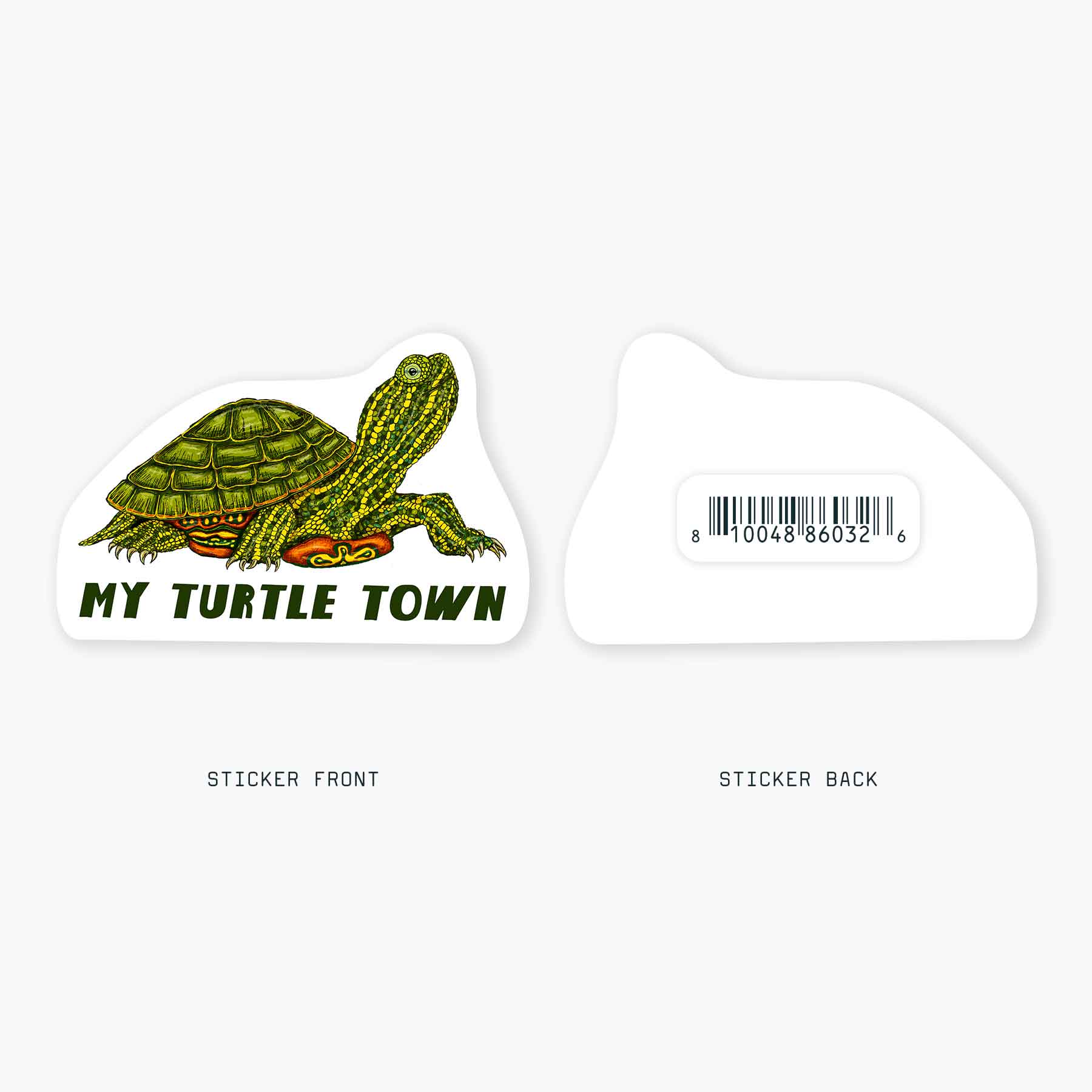 Nice Enough Stickers – Engroshandel Klistermærke – Fast Turtle - 3" navnedråbeklistermærke1
