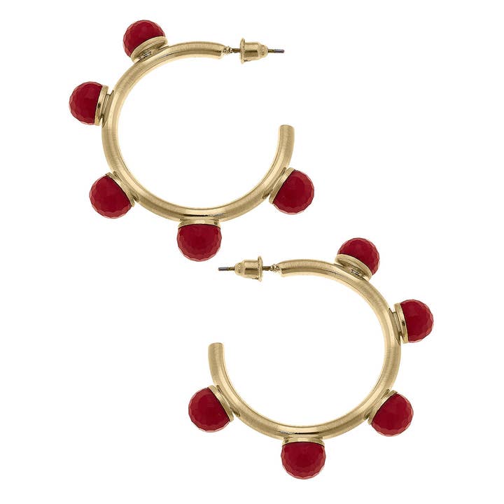 Canvas Style - Wholesale Hoop Earrings - Allison Resin Beaded Hoop Earrings