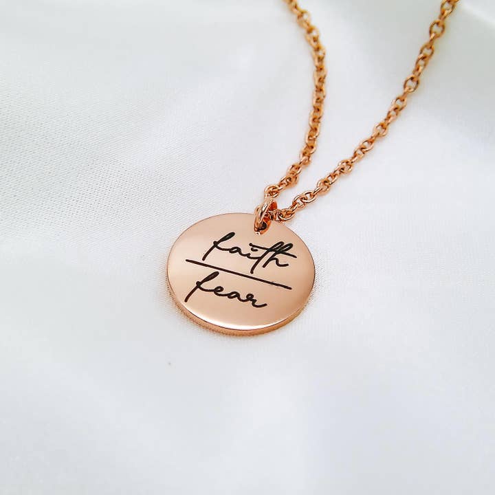 FAITH OVER FEAR NECKLACE for wholesale by Avy + Tay