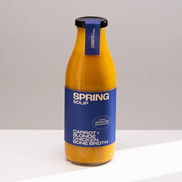 Caramelised Carrot & Blonde Chicken Bone Broth x Soup for wholesale by SPRING