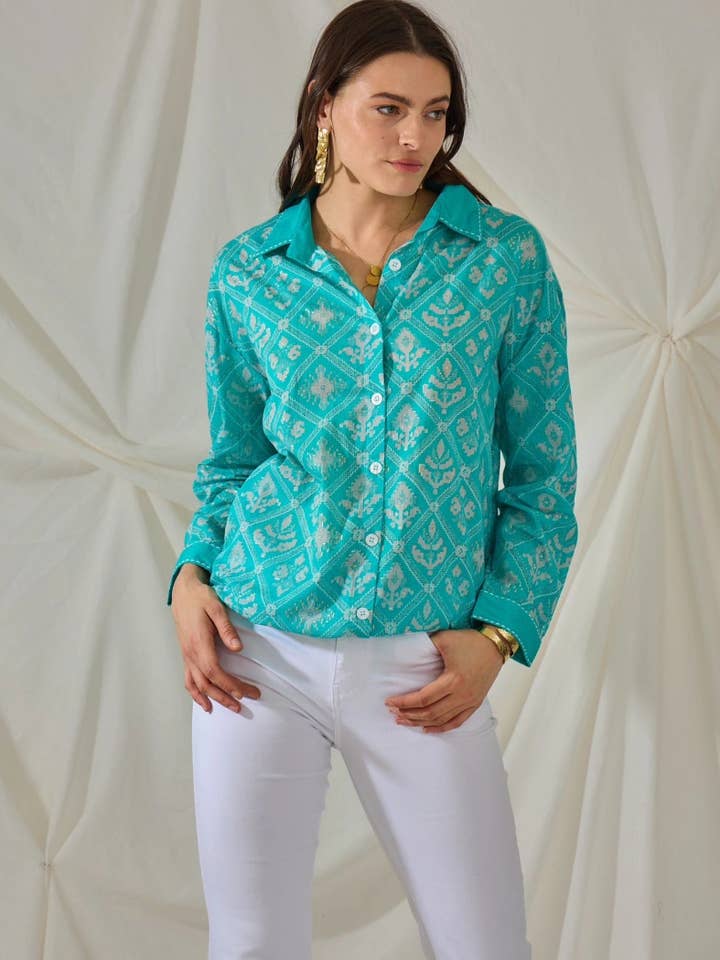 Long-sleeve cotton shirt with patterns - Orice for wholesale on Faire1