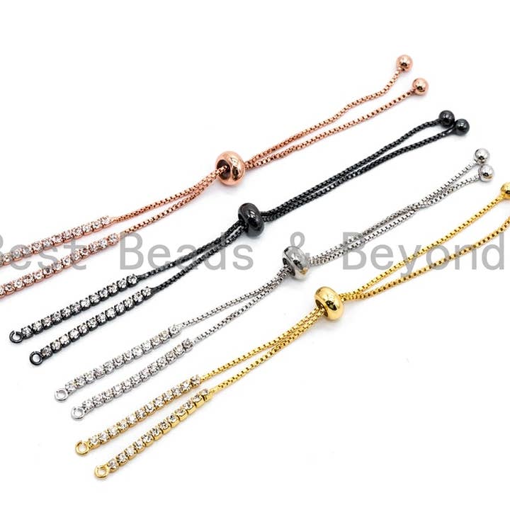 NUEVO ESTILO Pulsera deslizante ajustable a medio terminar, sku #P22 para venta al por mayor de BestBeads&Beyond