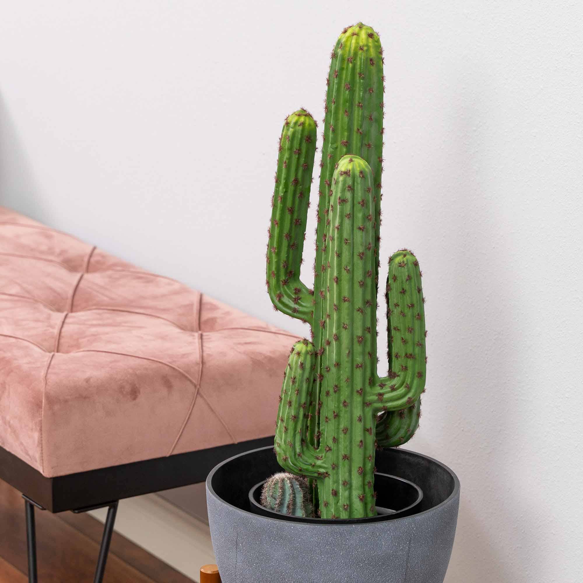 Portofino International Trading, USA - Wholesale Artificial Plant - Faux Saguaro Cactus with Plastic Pot 28"7