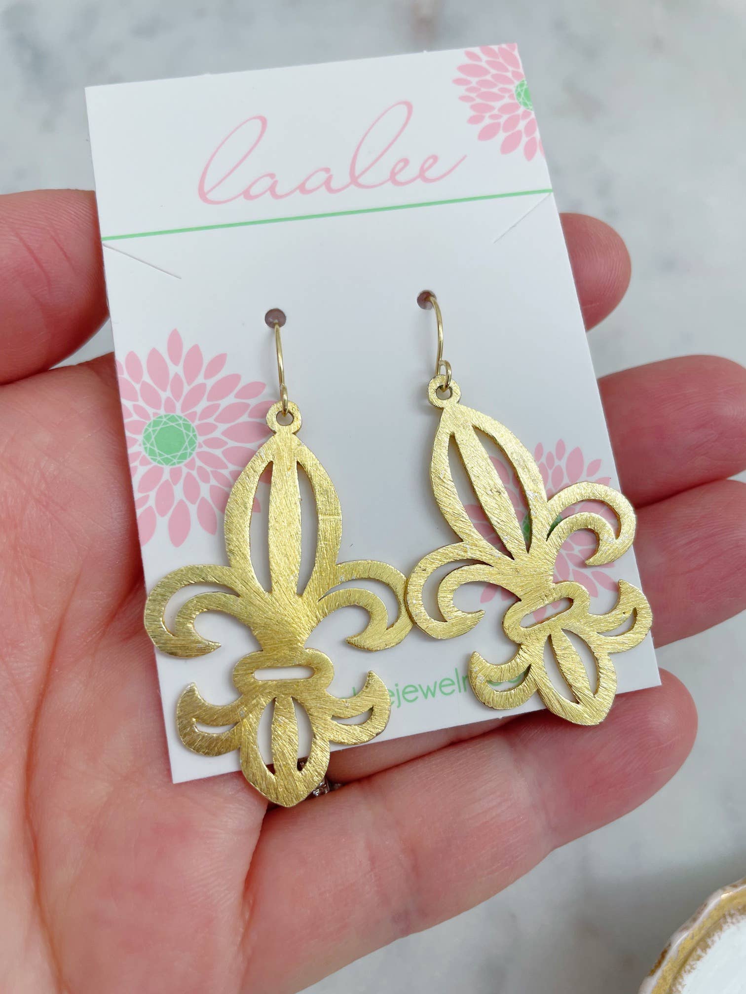 Wholesale Gold Fleur De Lis Earrings, Mardi Gras Jewelry, New