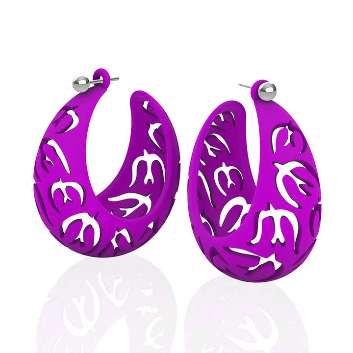 SWALLOW hoops LARGE 9 Color Options for wholesale by Ree Gallagher Jewelry