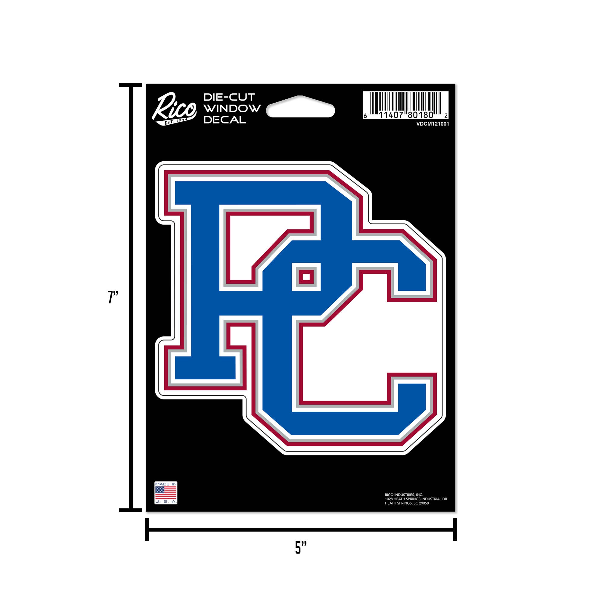 Rico Industries - Vente Breloque décorative pour voiture – unisexe - NCAA Presbyterian Blue Hose Autocollant Découpé Moyen5