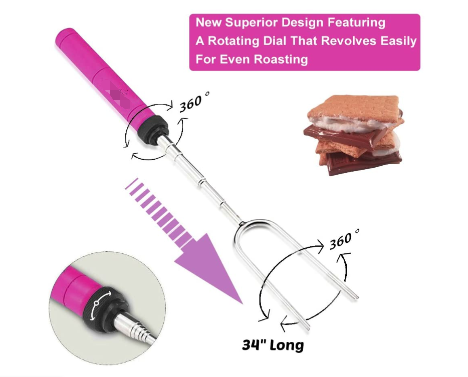 VIGOR - Wholesale Outdoor Grill Tools - Marshmallow Roasting Sticks Smores Kit for Fire Pit Long4