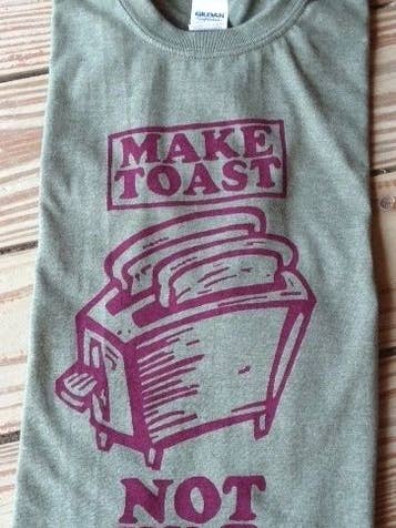 Hacer tostadas, no guerra, blanco para venta al por mayor de Taproot Tees