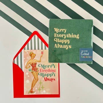 Mod Lounge Paper Company - Wholesale Disposable Napkin - Merry Everything Happy Always Cocktail Beverage Napkin6