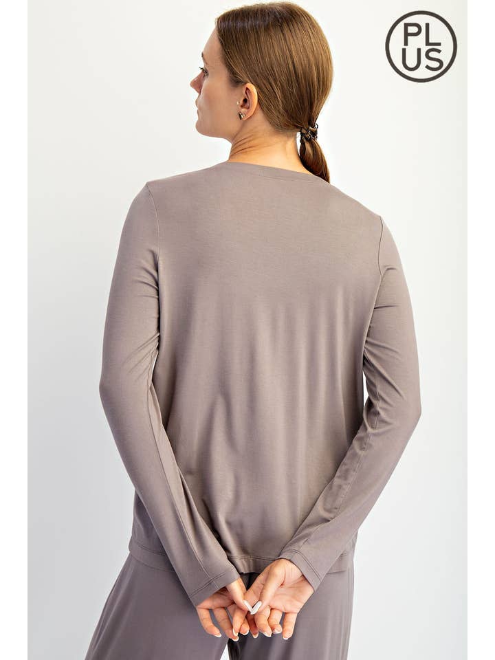 Rae Mode - Wholesale Lounge Top - Women's - PLUS SIZE VISCOSE MODAL LONG SLEEVE TOP10