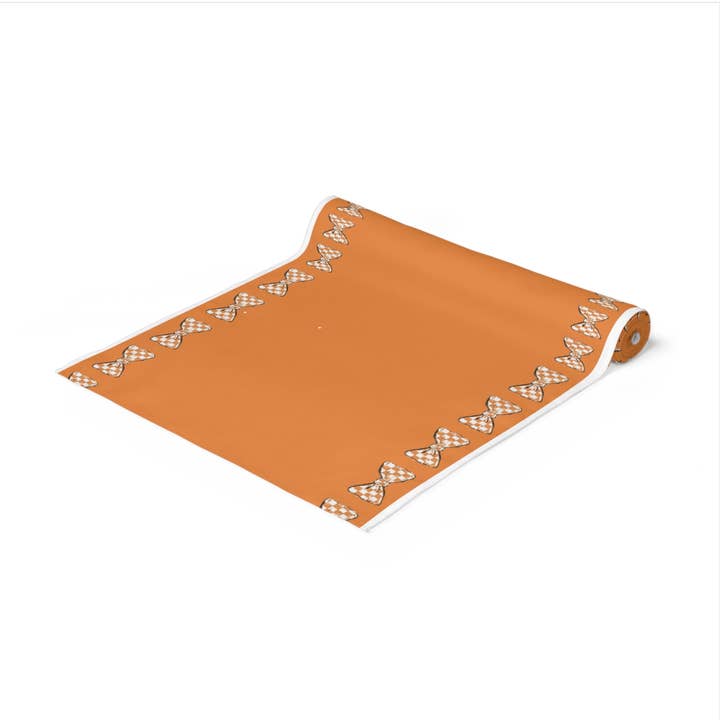 Hey Y'all Party - Wholesale Disposable Table Cover/Runner - Tennessee Orange/White Tie *updated, Paper Table Runner,1