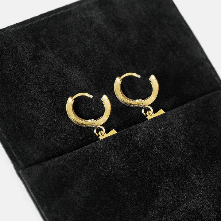 13 Number Earring - 18K Gold Plated Stainless Steel for wholesale on Faire