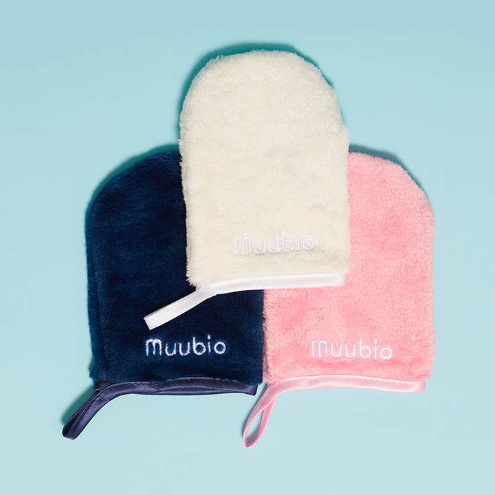 Set essenziale | 3 guanti struccanti con pochette per la vendita all'ingrosso da parte di Muubio