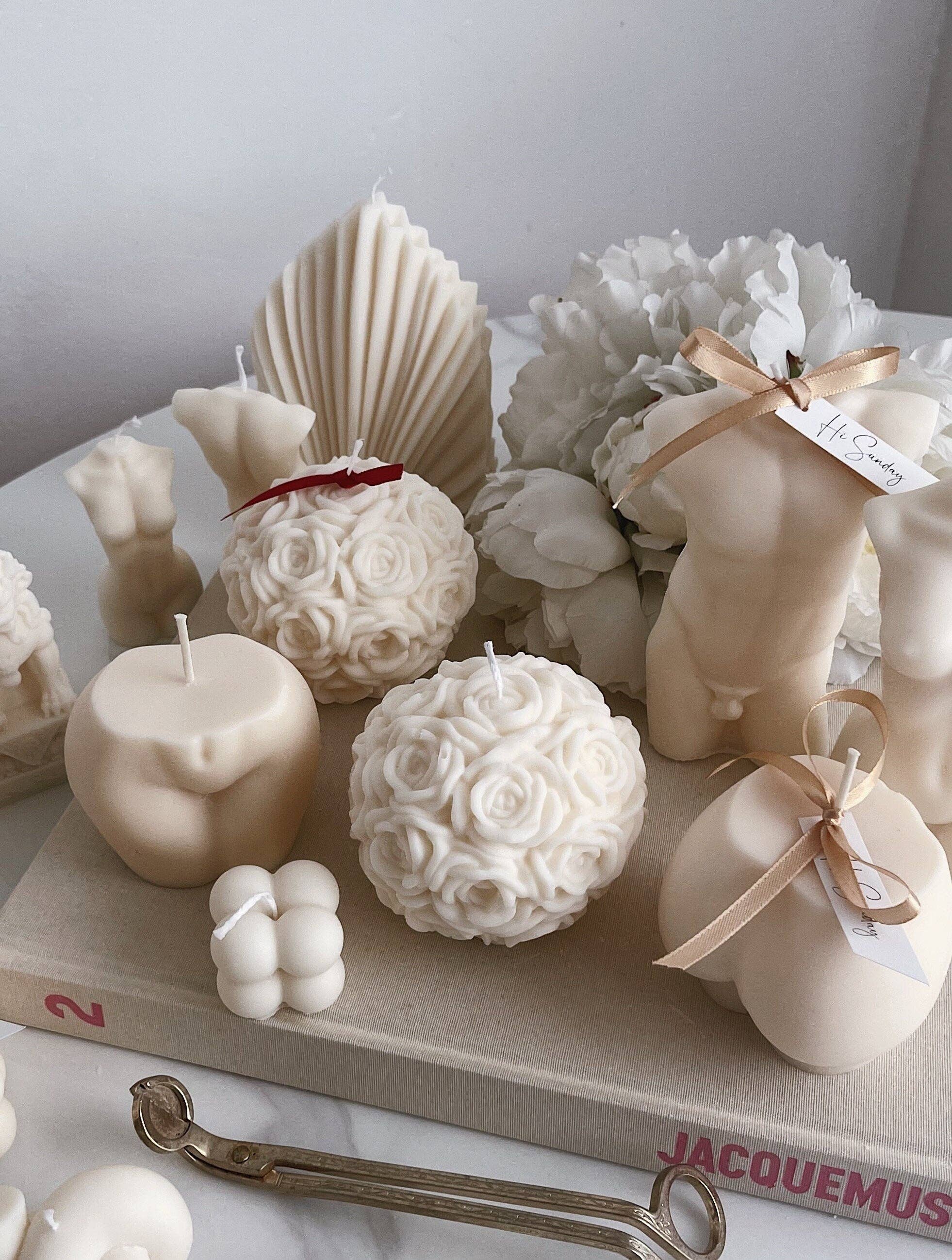 Hi Sunday Collective - Wholesale Novelty Candle - Brighton Rose Bouquet Ball Pillar Soy Wax Candle3