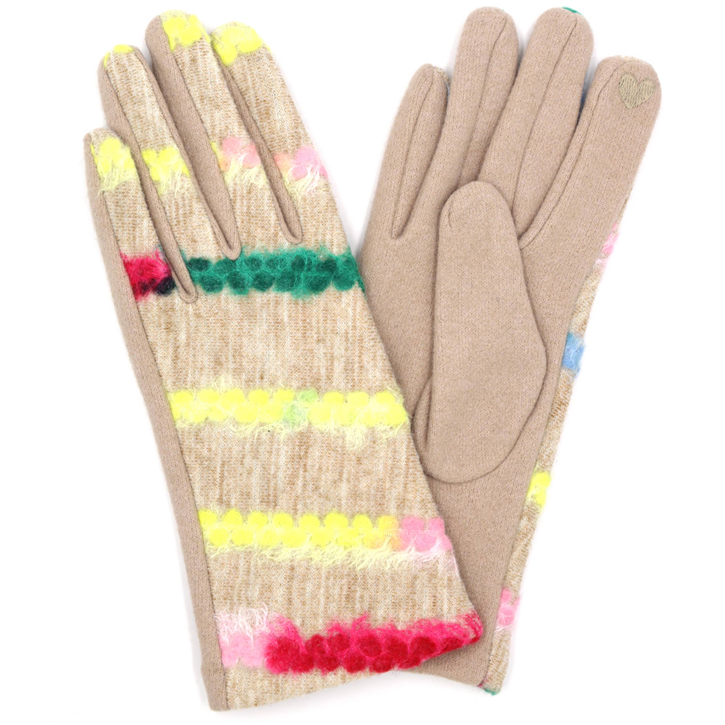Hana - Vente Gants – femme - Gants d'hiver à motif de fil multicolore avec fonction tactile intelligente0