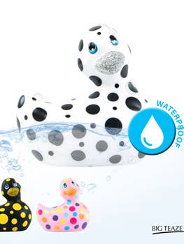 3 White w/Black Dot Ducks 'I Rub My Duckie Massager Vibrator for wholesale by It's the BOMB®