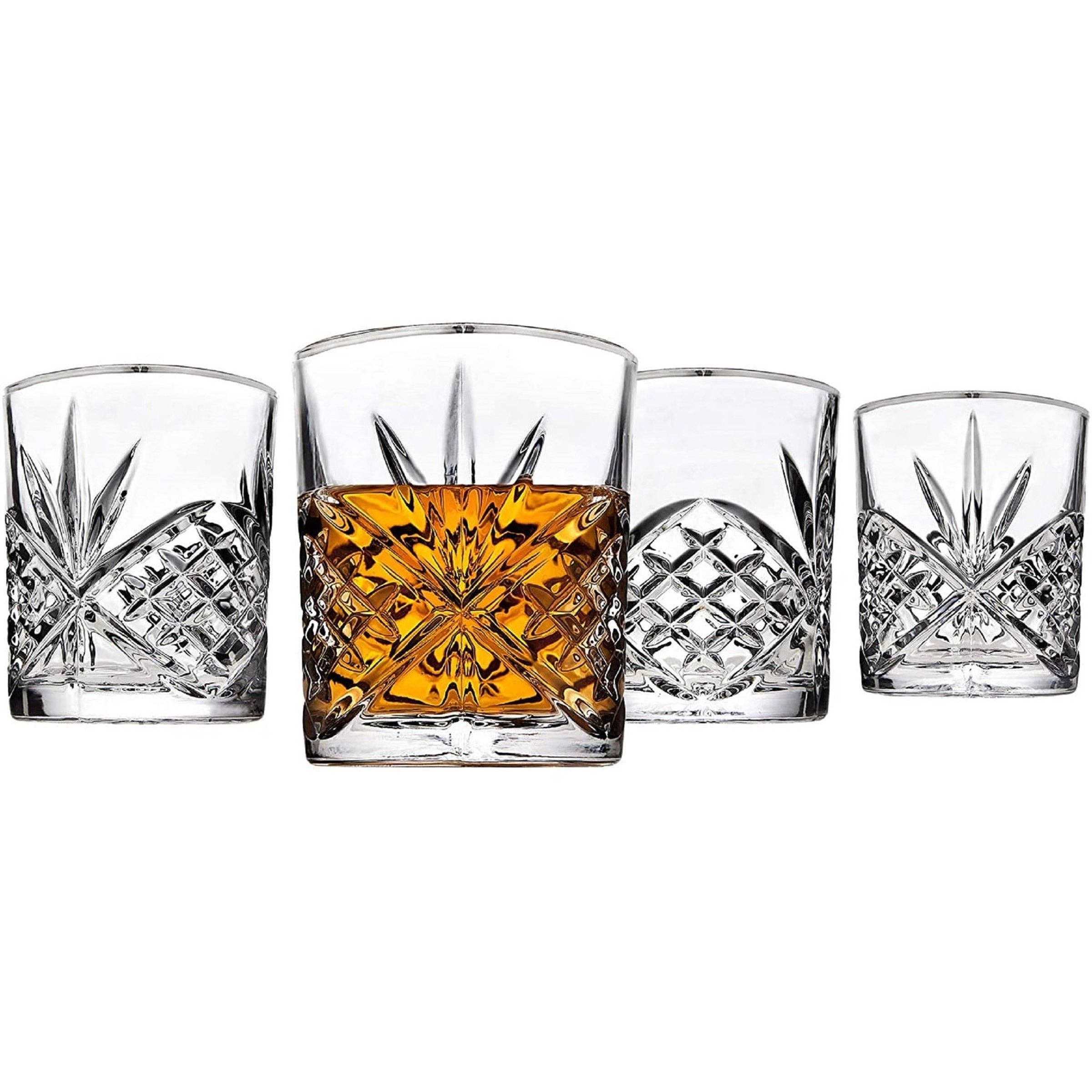 Godinger - Wholesale Cocktail/Liquor Glass - Dublin Crystal Platinum Rim Double Old Fashion, Set of 42