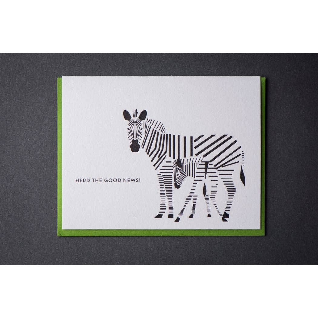 Porchlight Press Letterpress - Wholesale Baby Card - Zebra Modern Baby Card6