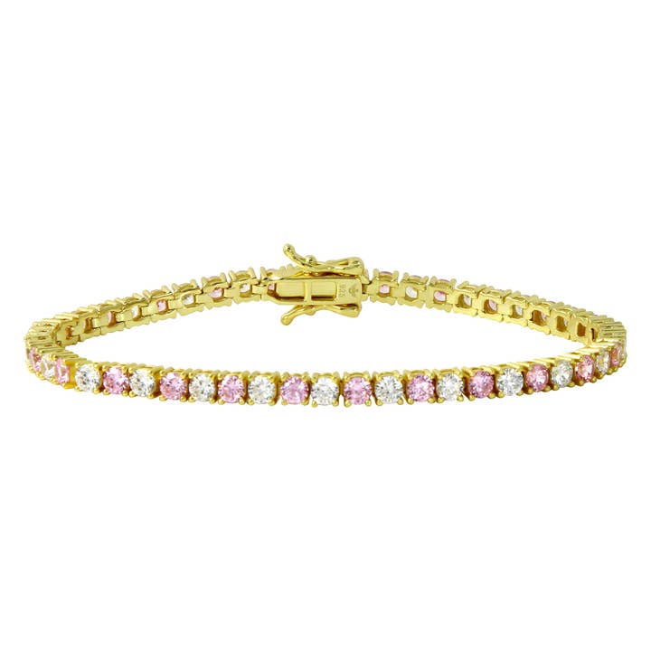 JTG Jewelry – wholesale Tennisarmband – Rosa Diamant Tennisarmband