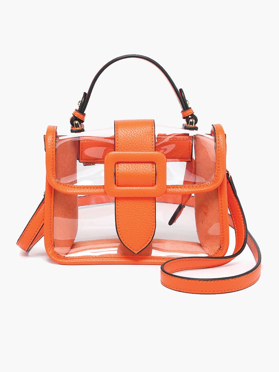 Jen & Co. - Wholesale Crossbody Bag - Women's - M2728 Toni Clear Flapover Crossbody Bag5