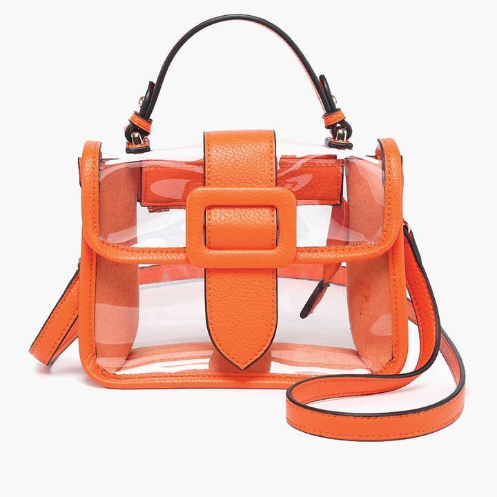 Jen & Co. - Wholesale Crossbody Bag - Women's - M2728 Toni Clear Flapover Crossbody Bag5