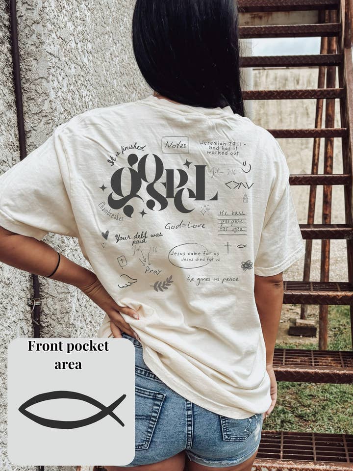 Trendy Jesus gospel comfort colors tee for wholesale by Broke Babes Wholesale