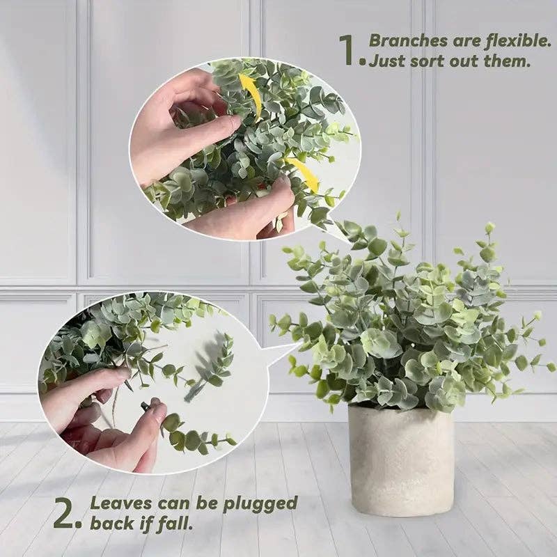 Huis Van Merken - Wholesale Artificial Plant - Artificial Plant Set - Small Faux Eucalyptus Rosemary Decor4