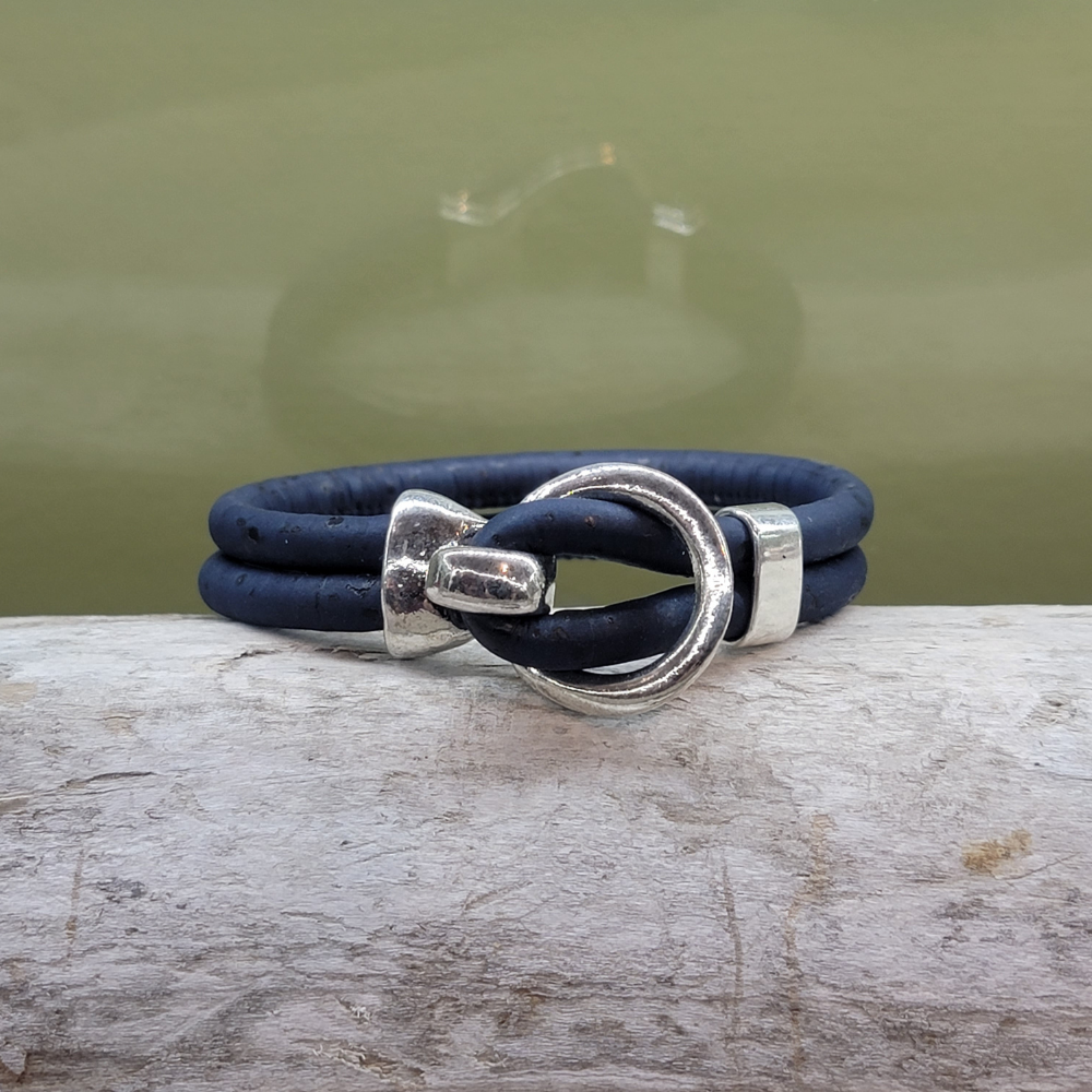 Gem Lounge Jewelry - Wholesale Bangle Bracelet - Pick Your Color: Cork Silver Open Hook Bracelet2