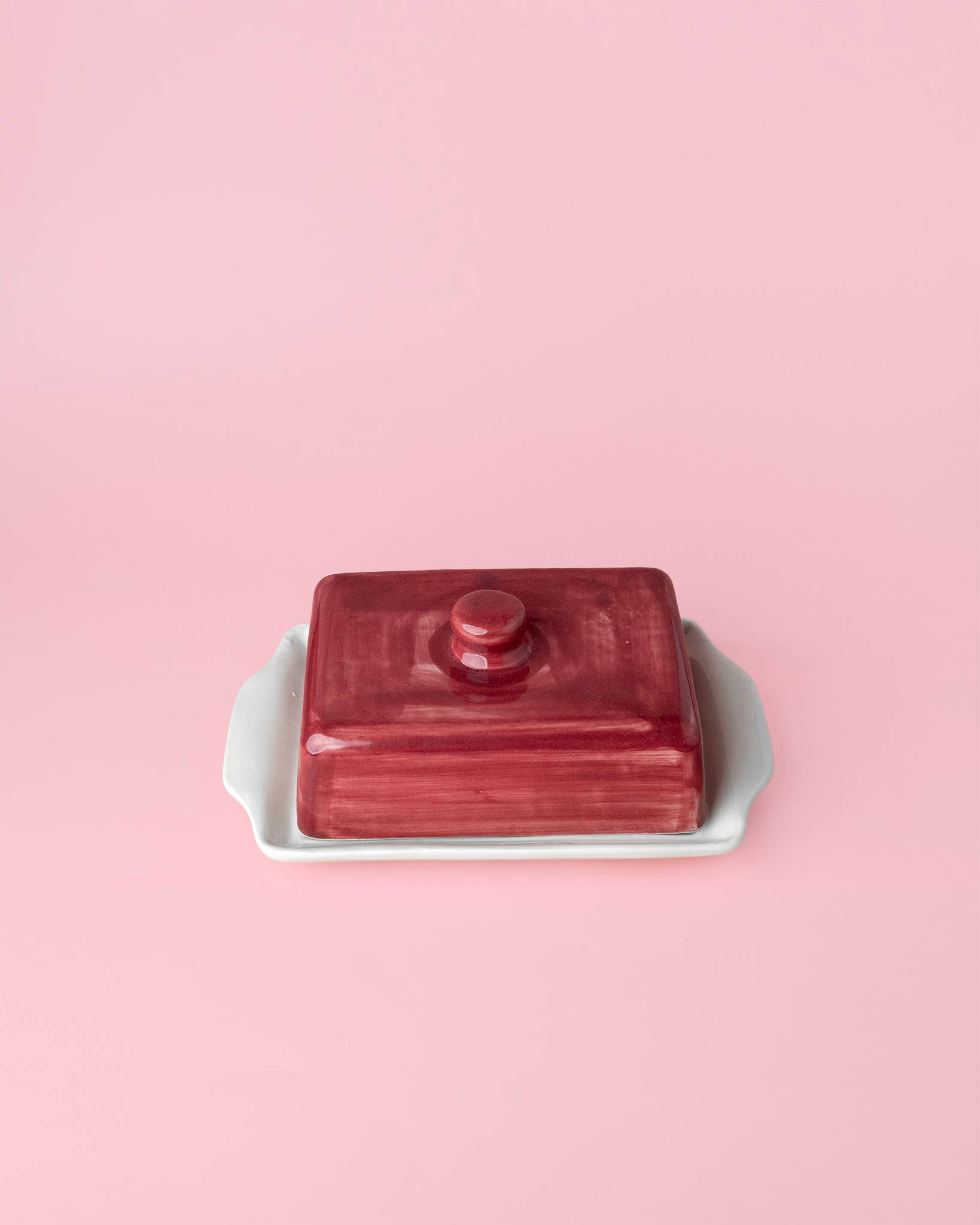 Alfar Tierra Cocida - Wholesale Butter Dish - Burgundy Ceramic Butter Dish – Handmade Holiday Gift - Noell7
