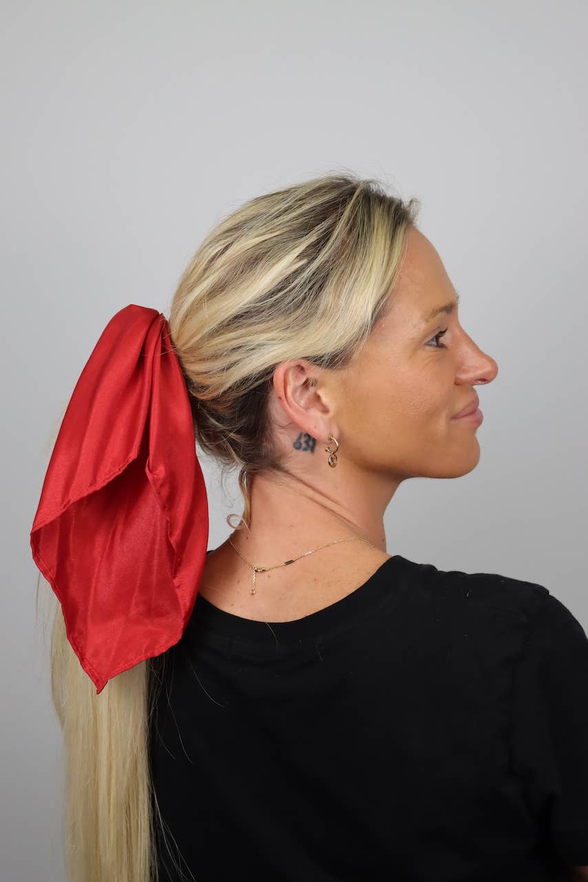 Kimono Clips - Wholesale Scrunchie - Women's - Red Ribbon Scrunchie2