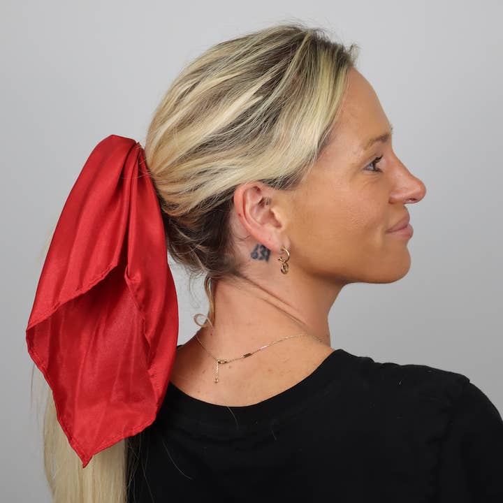 Kimono Clips - Wholesale Scrunchie - Women's - Red Ribbon Scrunchie2