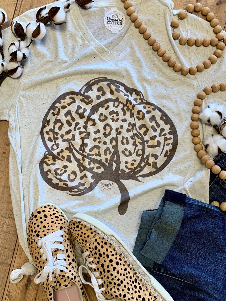 Tee-shirt en coton léopard pour la vente par Branded Cotton