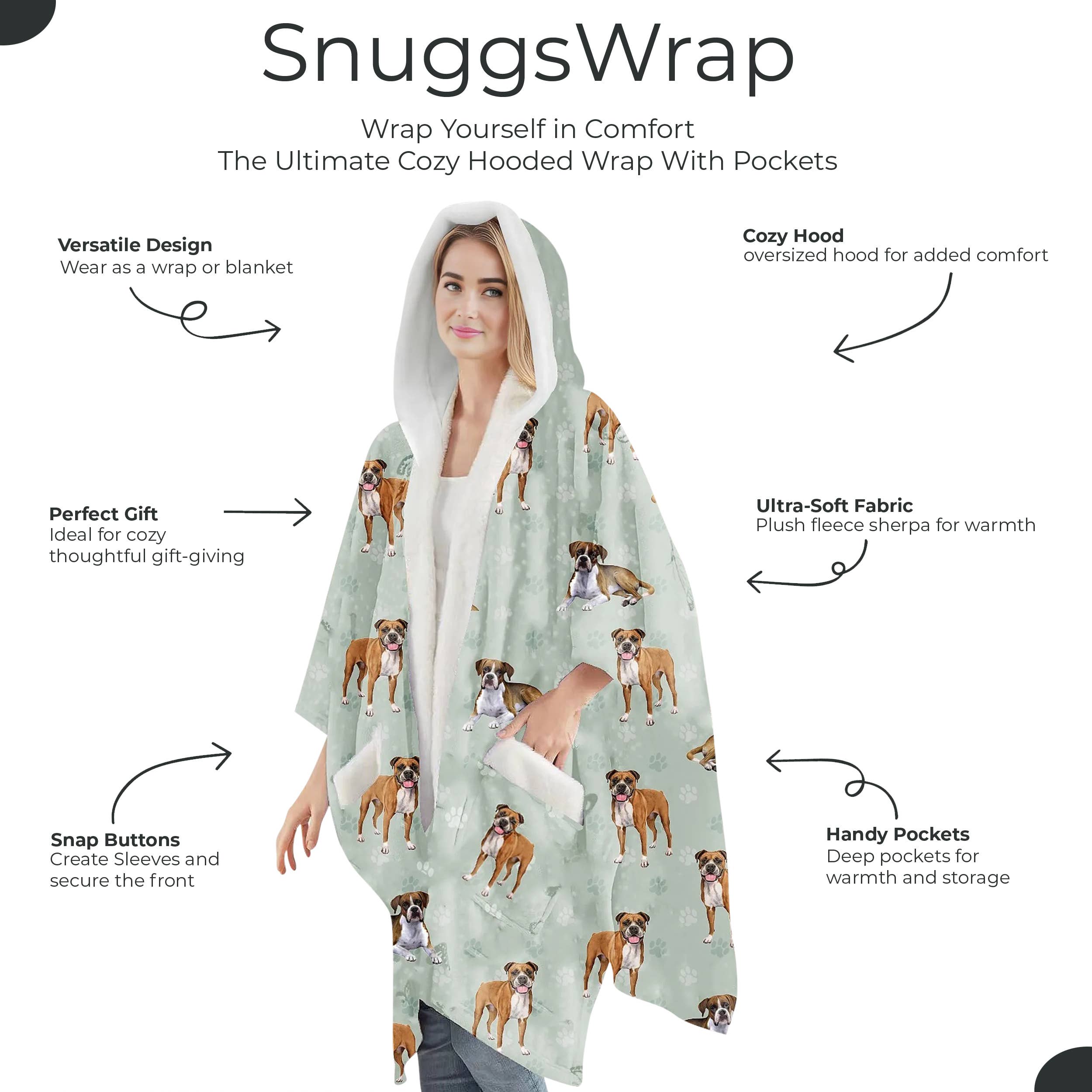 E&S Pets - Wholesale Hoodie - Unisex - Boxer dog Snugg Wraps with Hoodie – Ultra Soft Sherpa Fleece Wrap for Pet Lovers2