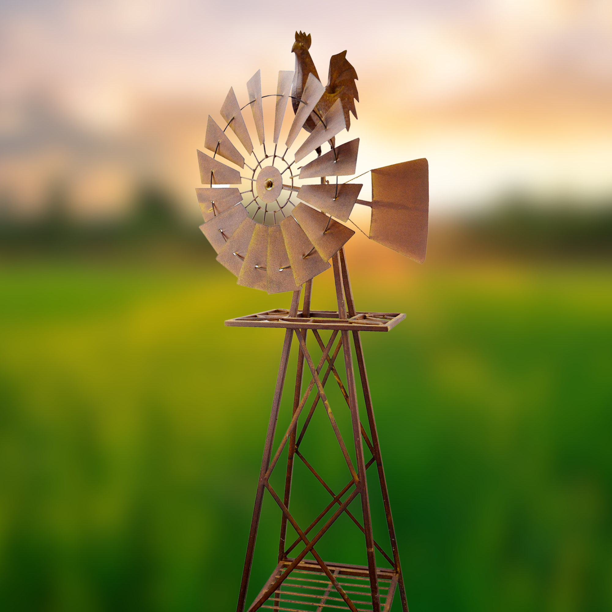 RCS Gifts - Wholesale Wind Spinner - Rustic Rooster Windmill – 57”1