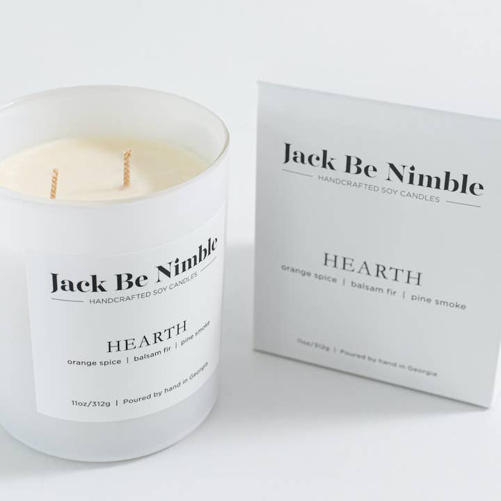 Jack Be Nimble Candles - Wholesale Jar/Filled Candle - 11oz Hearth • Christmas Scented Soy Candle4