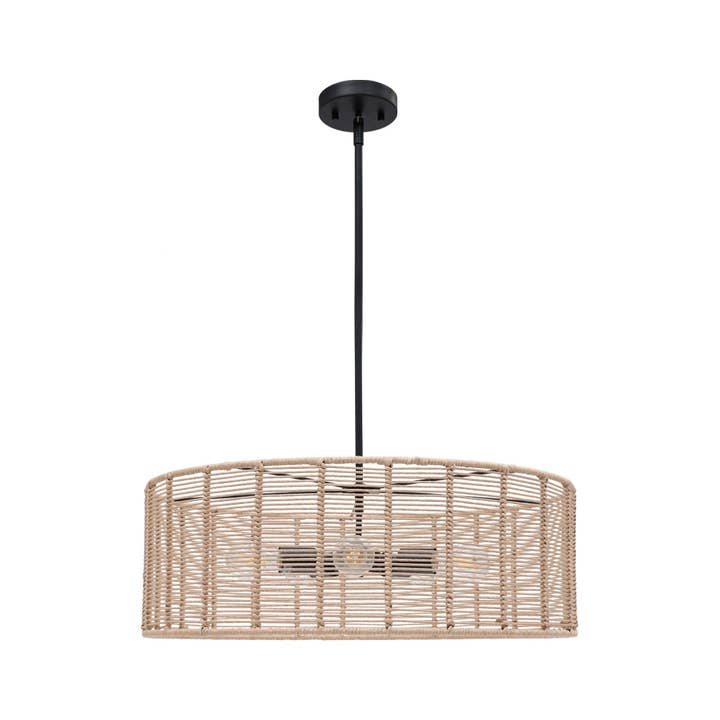 Belles Lighting - Wholesale Chandelier/Hanging Light - Meyrith 5-Light Wood & Rattan Chandelier