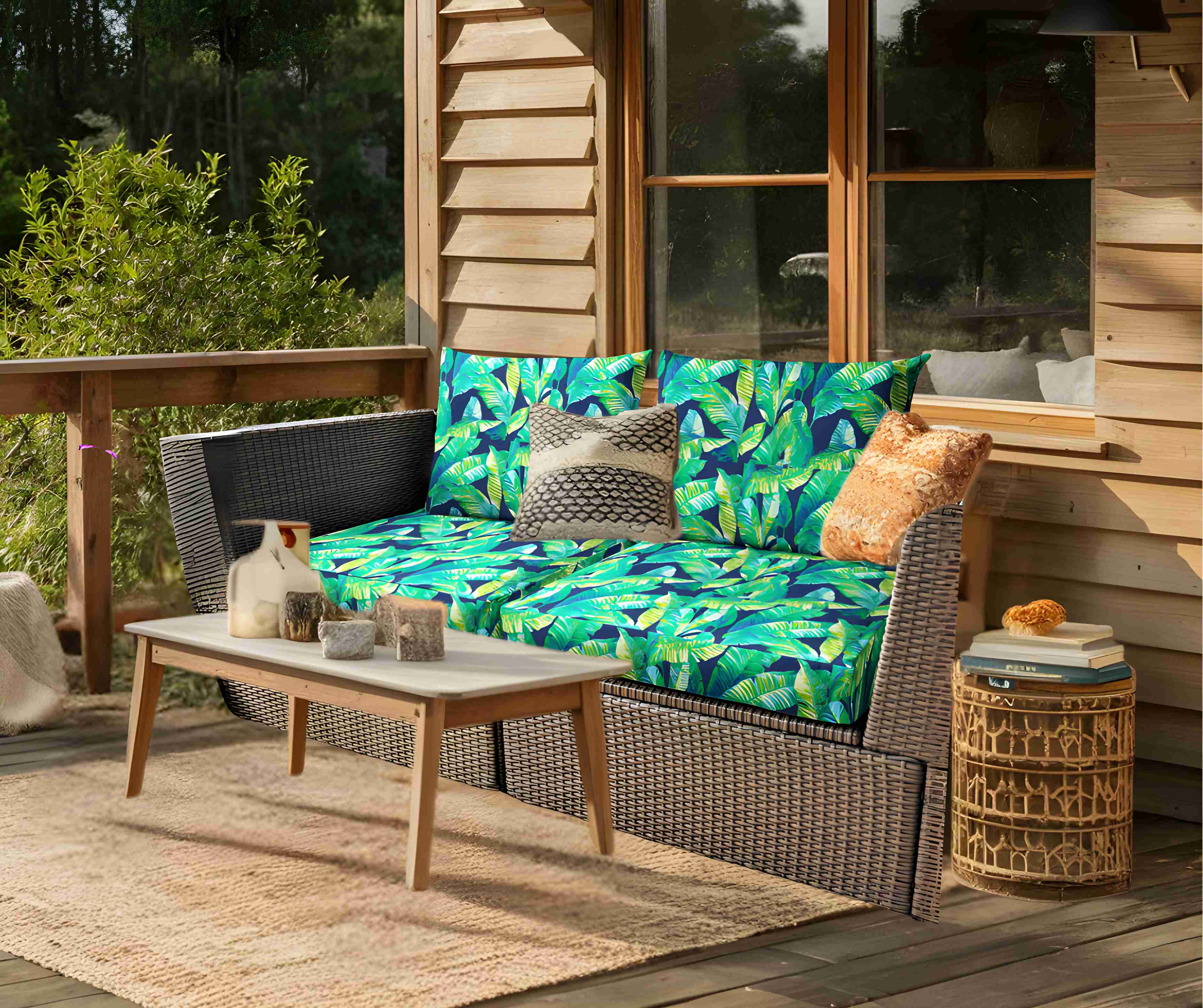 REMOVED BRAND – Großhandel Outdoor-Stuhl – Marinegrüne Bananenblatt-Schutzhüllen für den Außenbereich, kompatibel mit IKEA Arholma Kuddarna6