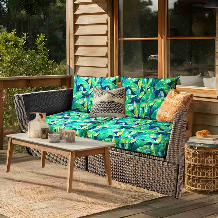 REMOVED BRAND – Großhandel Outdoor-Stuhl – Marinegrüne Bananenblatt-Schutzhüllen für den Außenbereich, kompatibel mit IKEA Arholma Kuddarna6