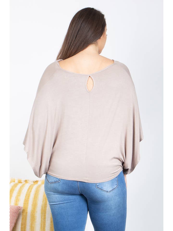 MYS Wholesale Inc - Wholesale Tunic - Women's - Plus Size Cowl Neckline Dolman Sleeve Top1