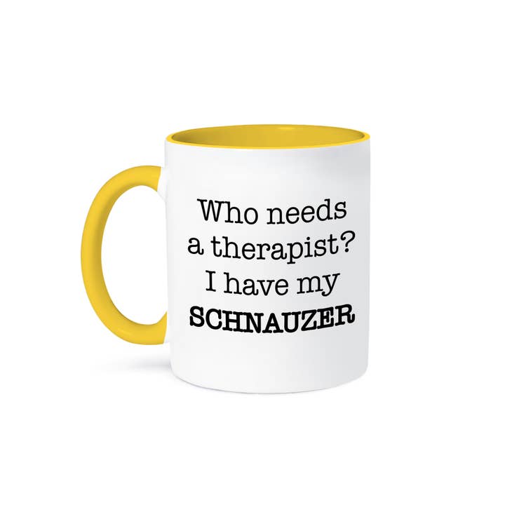 3dRose - Wholesale Coffee Mug - 3dRose, Who Needs A Therapist I Have My Schnauzer, Mug
