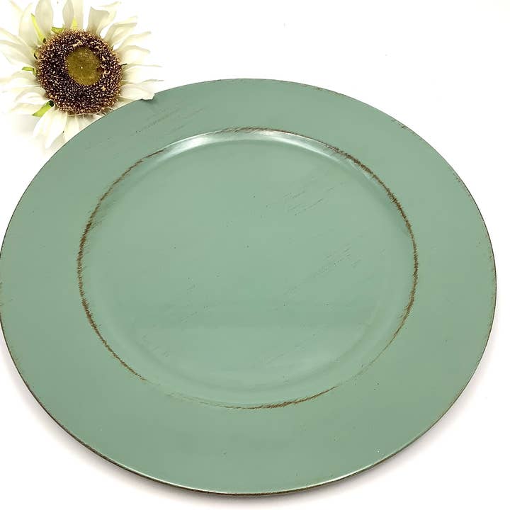 All Little Cute Things - Wholesale Charger plate - Charger Plate Moss Sage Green Serving Platter 12 inch1