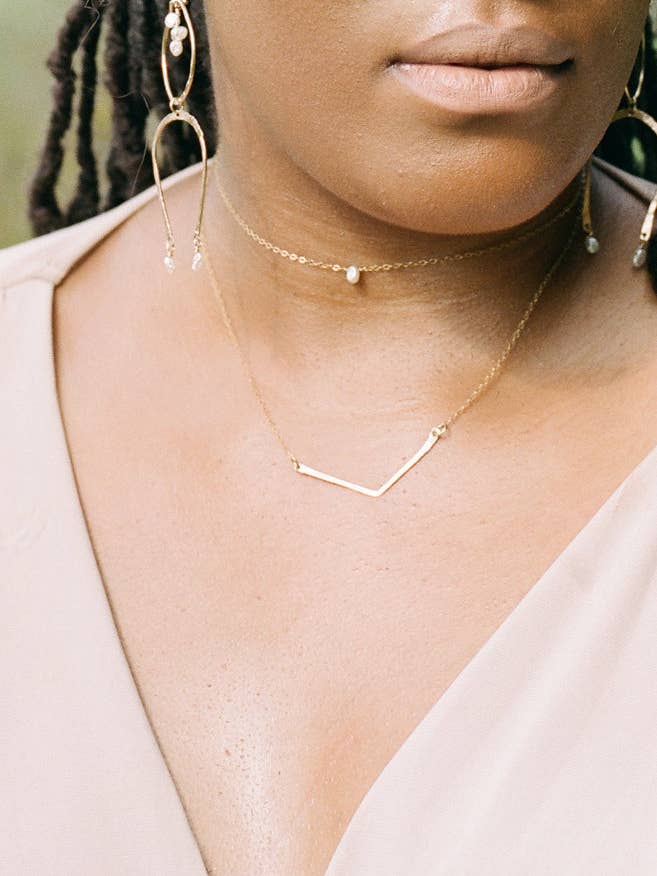 Chevron Necklace for wholesale by Eaarthbones Jewelry