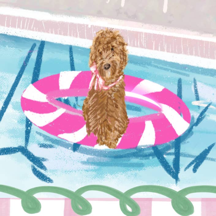 POOL PAWTY-MAHJONG MAT (PREORDER) for wholesale by Rebecca Illustrated