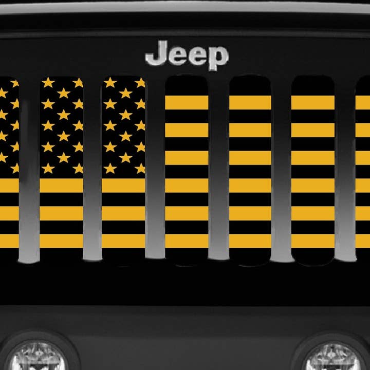 Hella Yella American Flag Jeep Grille Insert for wholesale by Dirty Acres