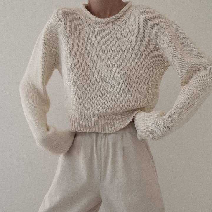 Mare Rolled Neck Sweater - Ivory for wholesale by LAUDE the Label