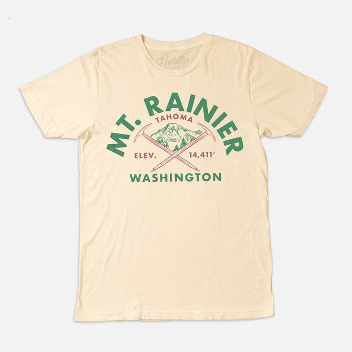 Mt Rainier Seattle PNW T-shirt - fremstillet i USA for engroshandel hos Habilis Supply Co