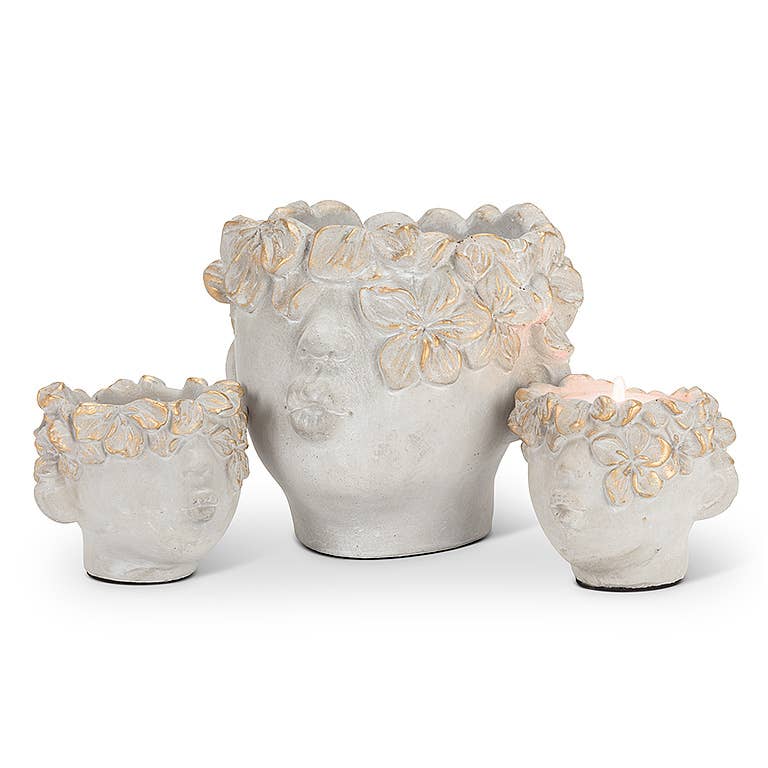 Abbott - Wholesale Plant Pot - Mini Kissing Face Planter with Gold-4" H1