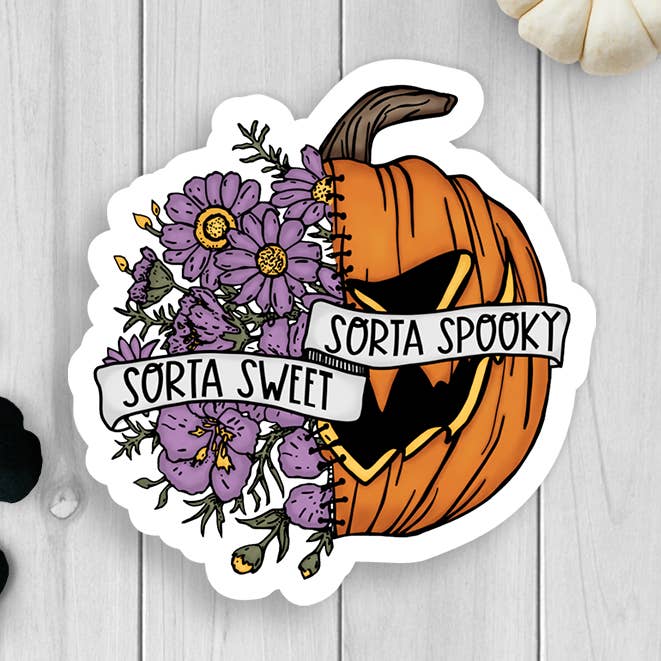 Sorta Sweet Sorta Spooky Vinyl Sticker for wholesale by Expression Design Co