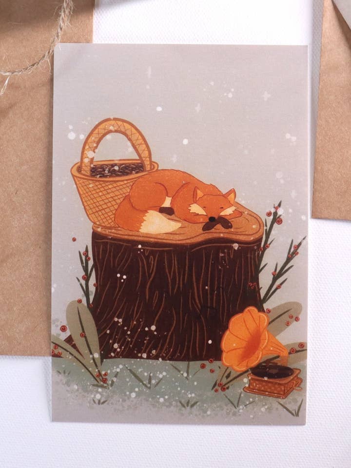 Una postal de siesta armoniosa para venta al por mayor de cozychillart